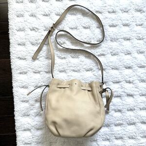 Kate Spade Cream Leather Bucket Crossbody Bag